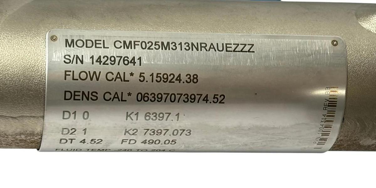 Micro Motion CMF025M313NRAUEZZZ Elite Coriolis Mass Flow Meter 1/2" CL150 NSNP