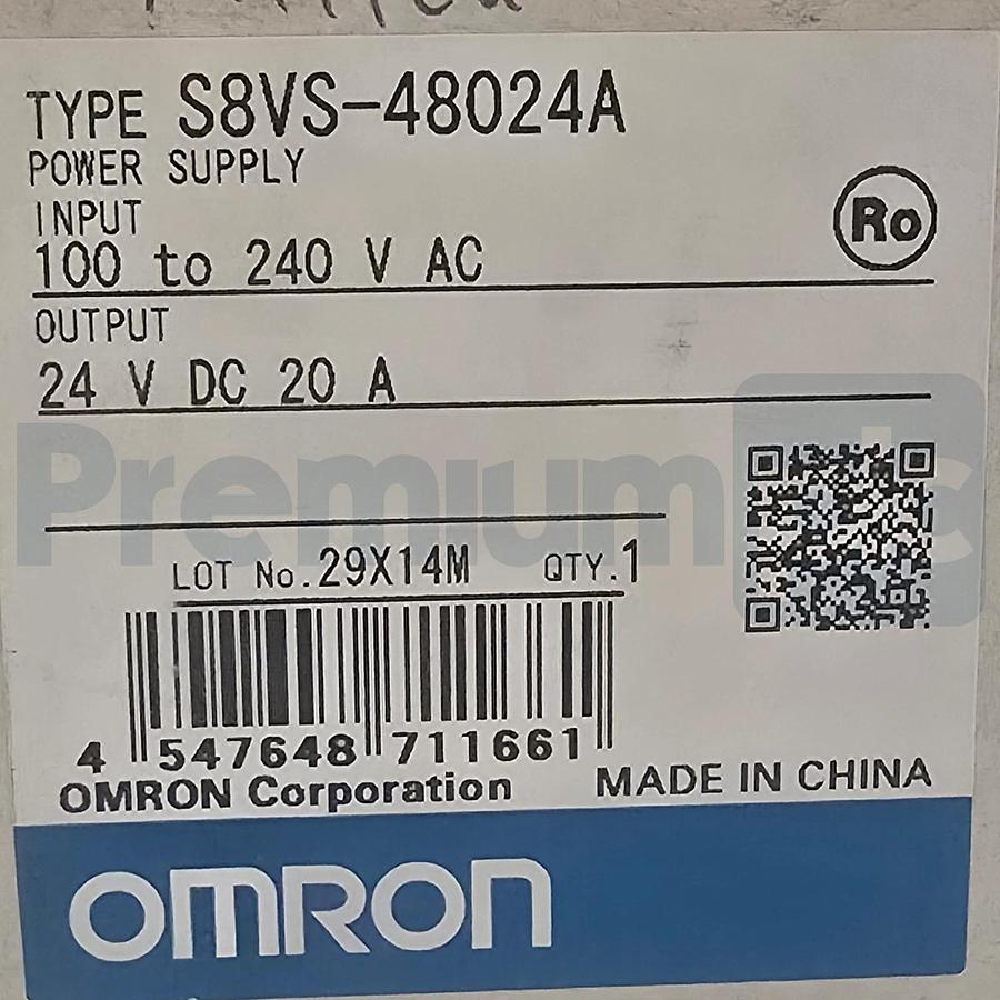 Omron S8VS-48024A | S8VS48024A Switch Mode Power Supply 24VDC 20A 480W NSMP