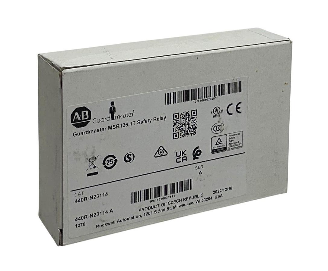 Used ALLEN BRADLEY 440R-N23114 /A Guardmaster MSR126.1T SAFETY RELAY 24VAC/DC 4W NSMP
