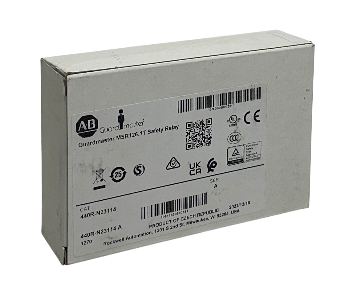 Used ALLEN BRADLEY 440R-N23114 /A Guardmaster MSR126.1T SAFETY RELAY 24VAC/DC 4W NSMP