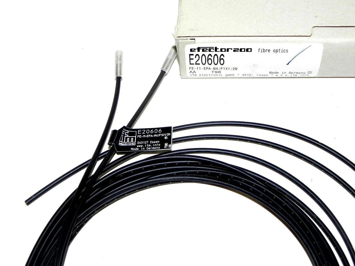 Used NIB EFECTOR E20606 FIBER OPTIC CABLE FE-11-EPA-M4/F1X1/2M