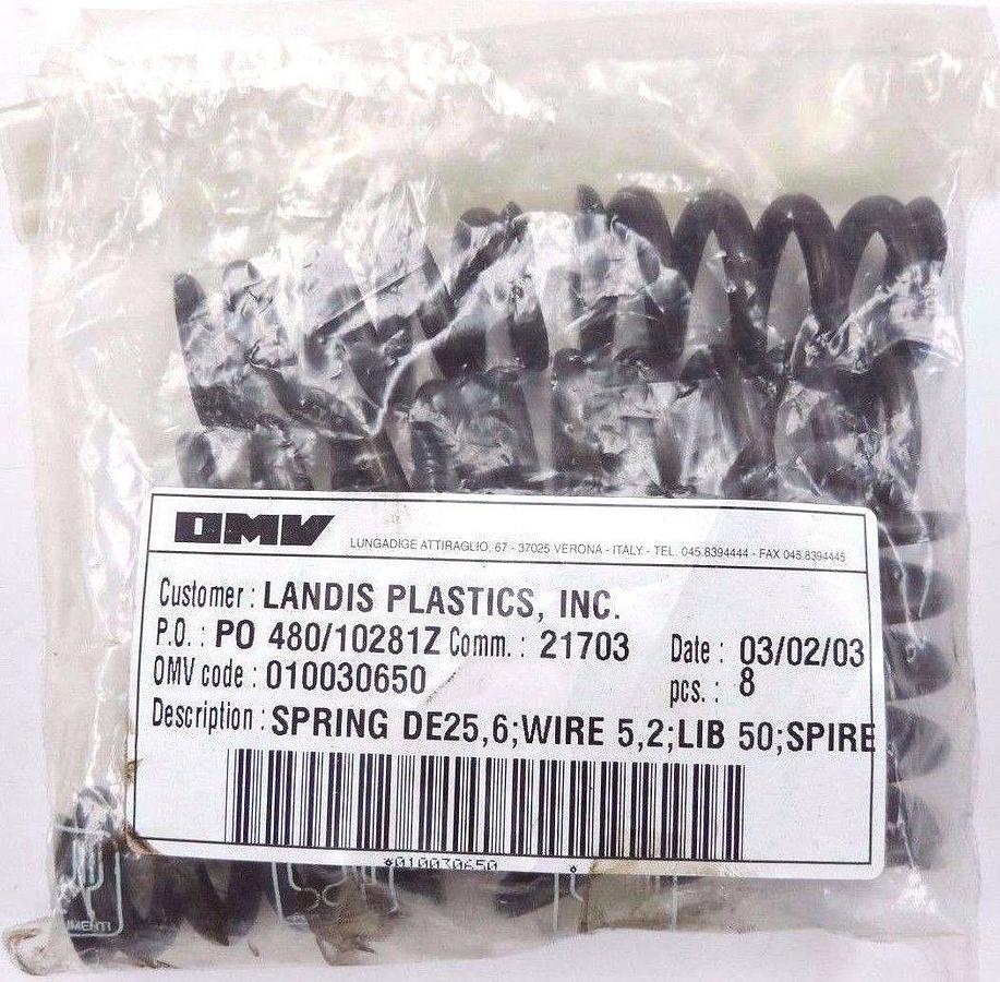 PACKAGE OF (8) OMV SPRING DE25,6;WIRE 5,2;LIB 50;SPIRE, OMV CODE: 010030650