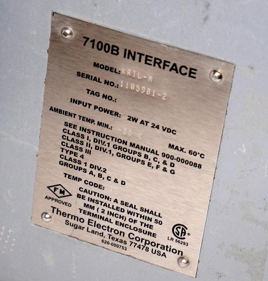 Used THERMO ELECTRON CORP 7100B INTERFACE MODEL KRIL-M W/KILLARK GRM-CEN-MOD, GRM-CEN