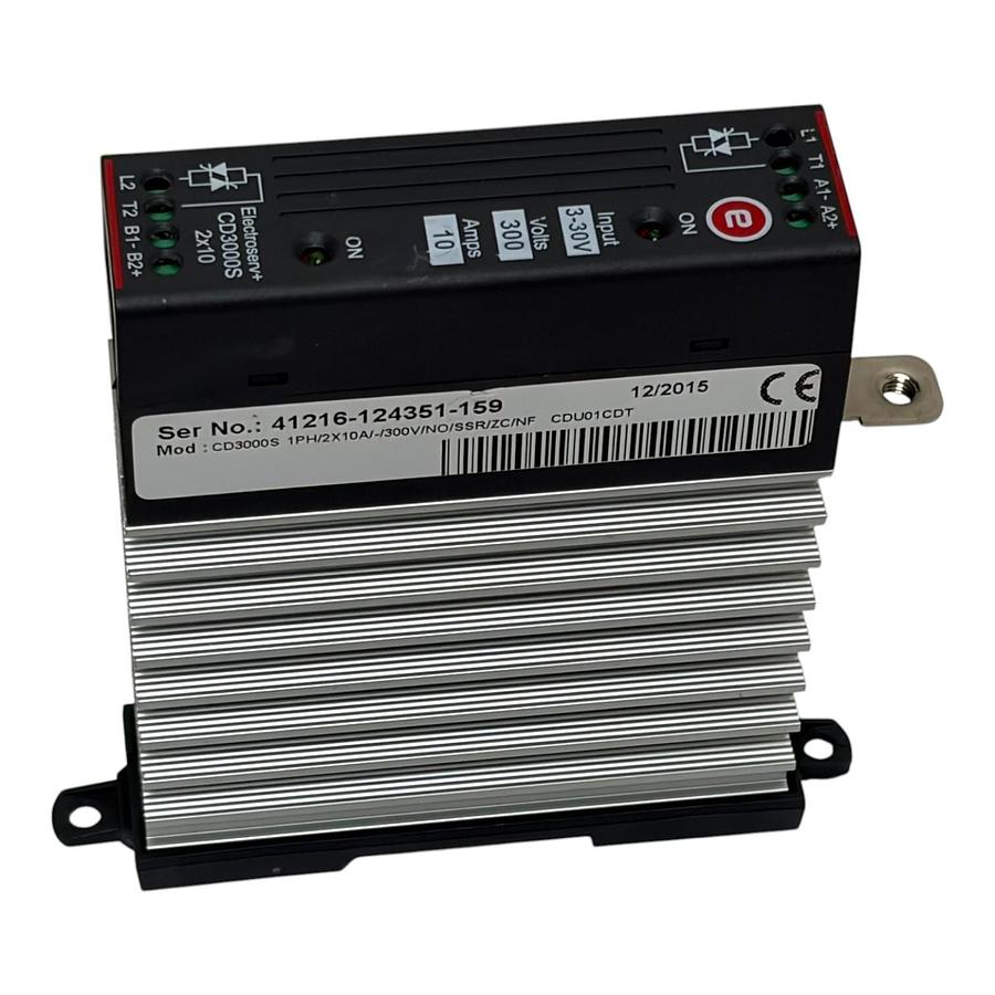 Used Electroserv CD3000S 1PH 2X10A 300V Thyristor Solid State Switch Relay Controller