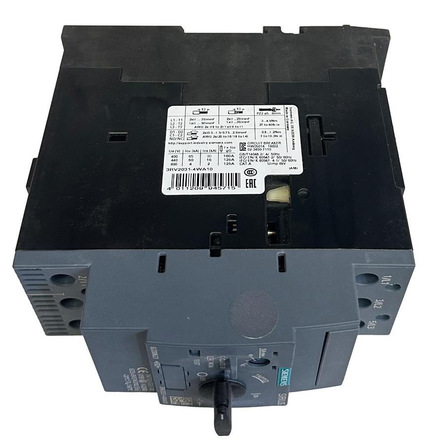 Used SIEMENS 3RV2031-4WA10 / 3RV20314WA10 SIRIUS CIRCUIT BREAKER 42-52A DIN NSMP