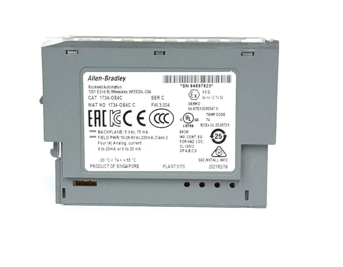 Used NIB ALLEN BRADLEY 1734-OE4C SER. C POINT I/O 4 POINT ANALOG OUTPUT MODULE