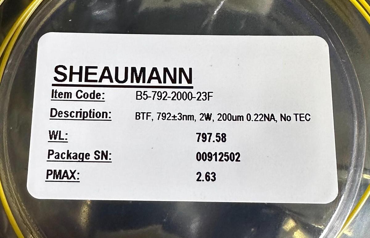 Used NEW SHEAUMANN B5-792-2000-23F / B5792200023F LASER DIODE BTF 792+3NM 2W 200UM