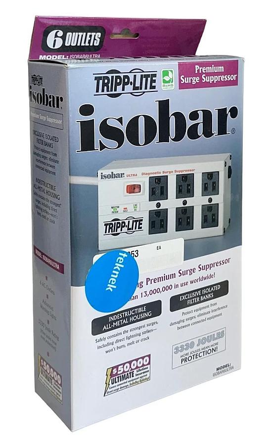 TRIPP-LITE ISOBAR6ULTRA PREMIUM SURGE PROTECTOR 6 AC OUTLETS 3330 JOULES NSMP