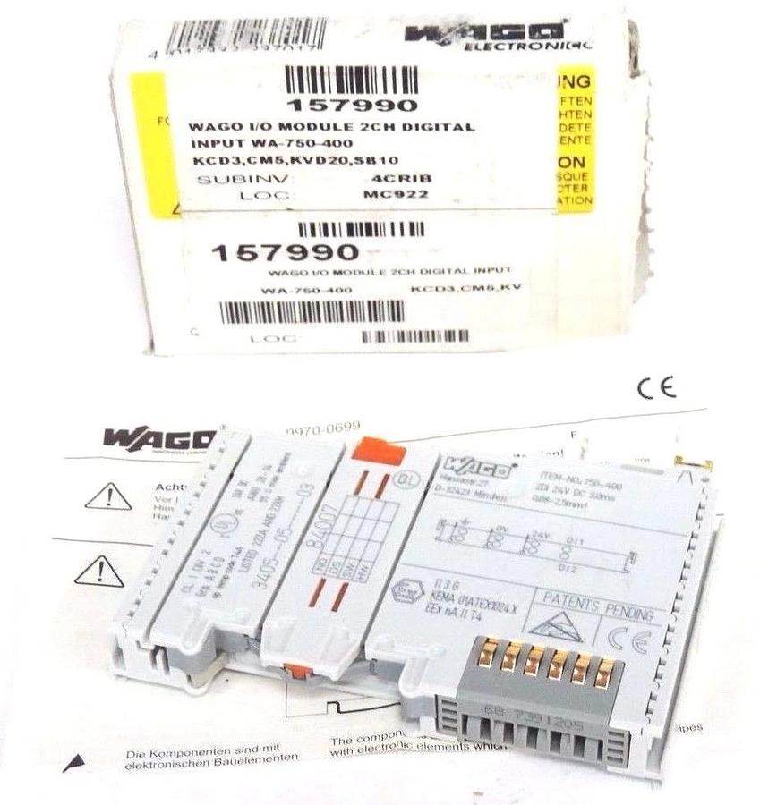 Used NIB WAGO 750-400 2 CHAN IN 24VDC MODULE 750400