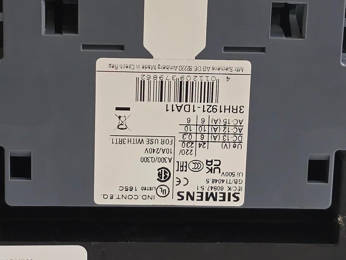 Used Siemens 3RT1056-6AF36 SIRIUS Contactor 3-Pole 90kW 185A 110-127V AC/DC NSNP