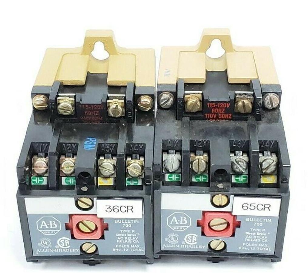 Used LOT OF 2 ALLEN BRADLEY 700-P400A1 SER. B RELAYS 700P400A1