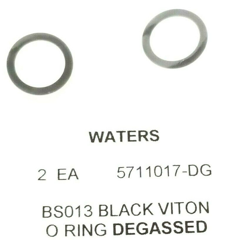LOT OF 2 NEW WATERS 5711321-DG 12MM X 1.5MM BLACK VITON O-RINGS DEGASSED