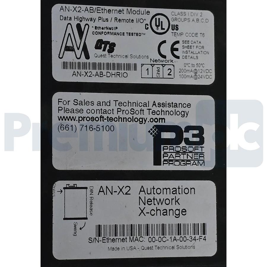 Used ProSoft AN-X2-AB-DHRIO EtherNet/IP to Allen-Bradley Remote I/O or DH+ Gateway