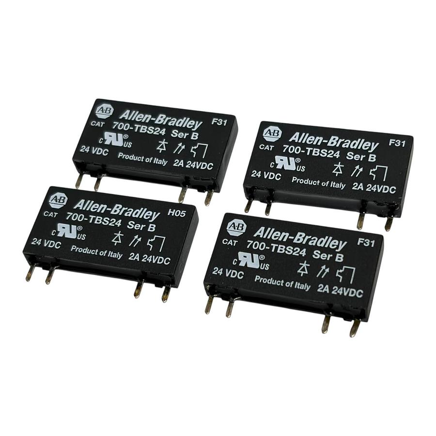 Used New Allen-Bradley 700-TBS24 24VDC 2A Slim Interface Relay Ser B Lot of 4