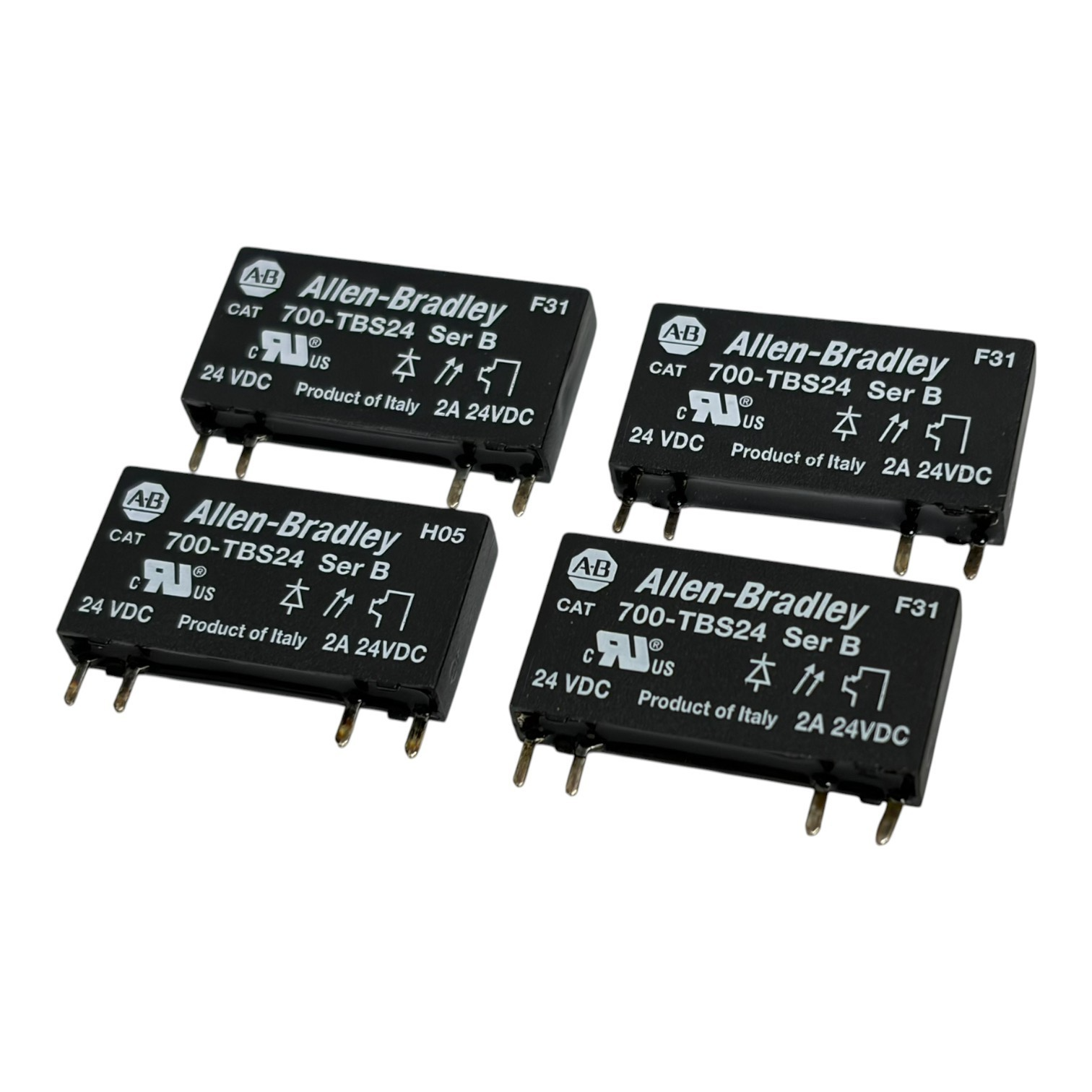 Used New Allen-Bradley 700-TBS24 24VDC 2A Slim Interface Relay Ser B Lot of 4