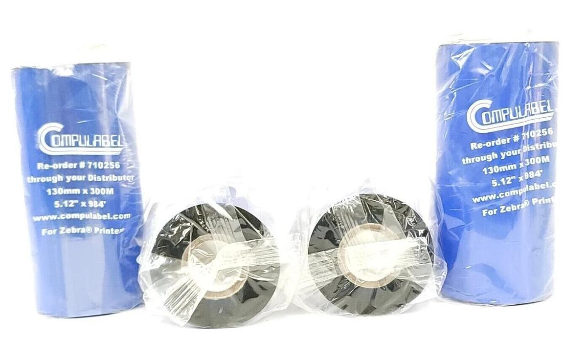 Used LOT OF 4 NEW COMULABEL 710256 RIBBON, INKING, 5.12'' X 984'