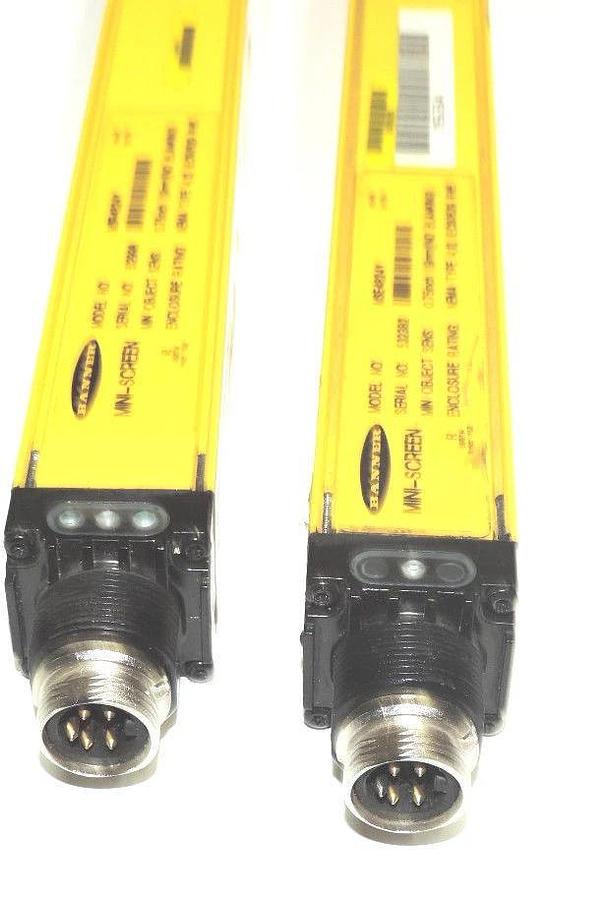 Used BANNER MSE4824Y AND MSR4824Y LIGHT CURTAIN SET MIN OBJECT SENS: 0.75''