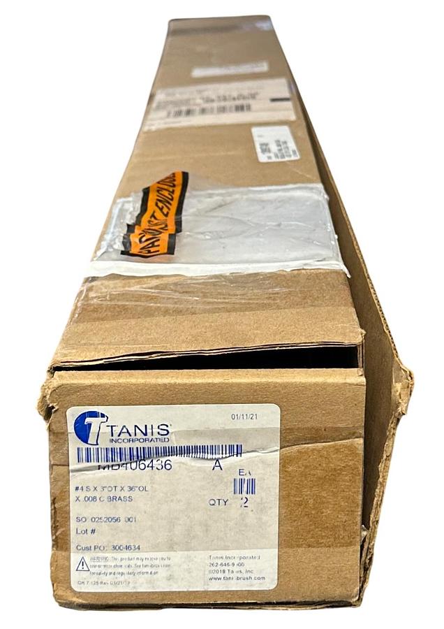 Used 4 TANIS INC MB406436 STRIP BRUSHES #4 S X 3''OT X 36''OL X .008 C BRASS NSMP