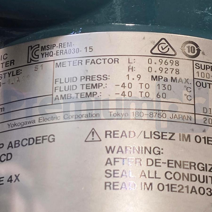 Used Yokogawa ADMAG Magnetic Flowmeter AXG150-CAFF2PA1AH222B-1JA11/GRH/SCT/MC/L2 NSNP