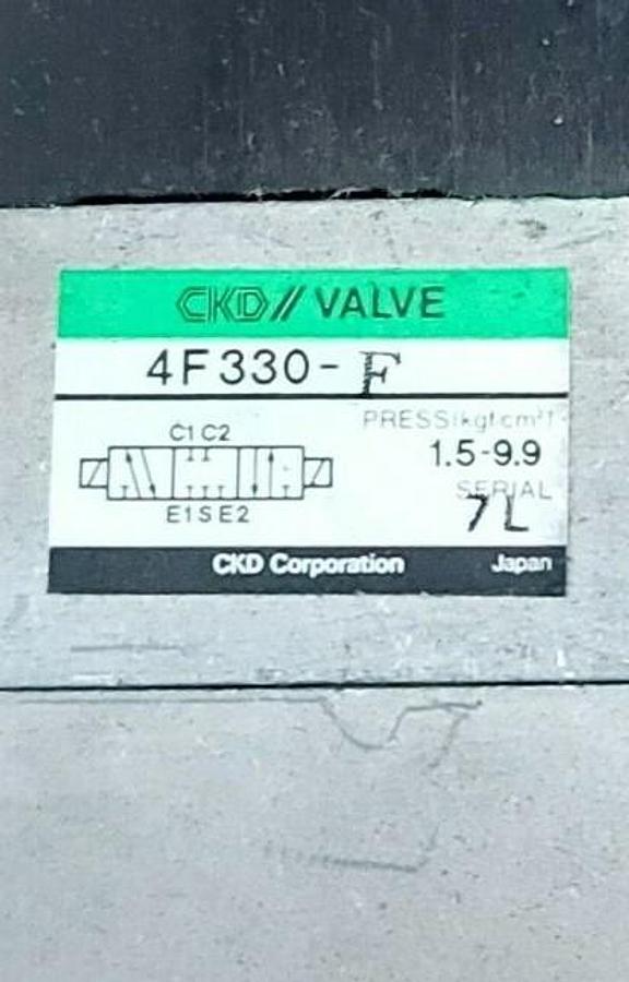 Used CKD 4F330-F PNEUMATIC PILOT VALVE AC200V 4F330F, PRESSURE: 1.5-9.9