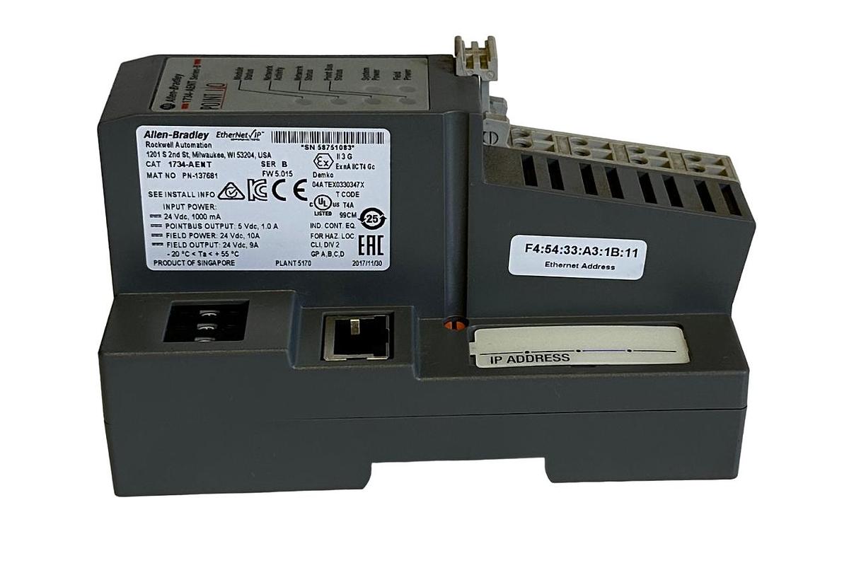 Used NEW ALLEN BRADLEY 1734-AENT /B POINT I/O EtherNet/IP ADAPTER MODULE 1734AENT