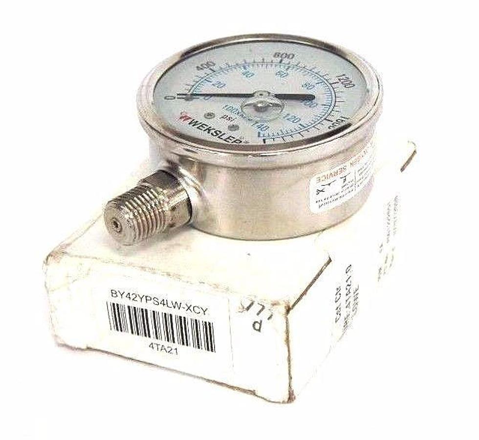NIB WEKSLER BY42YPS4LW-XCY GAUGE 0-2000 PSI, 1/4" NPT, 2.5", BY42YPS4LW