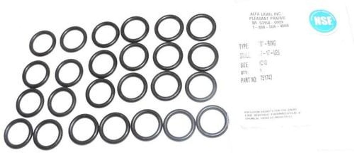 LOT OF 24 NEW ALFA LAVAL STYLE: 17-17-U25 O-RINGS SIZE: #210 PART NO. 751743