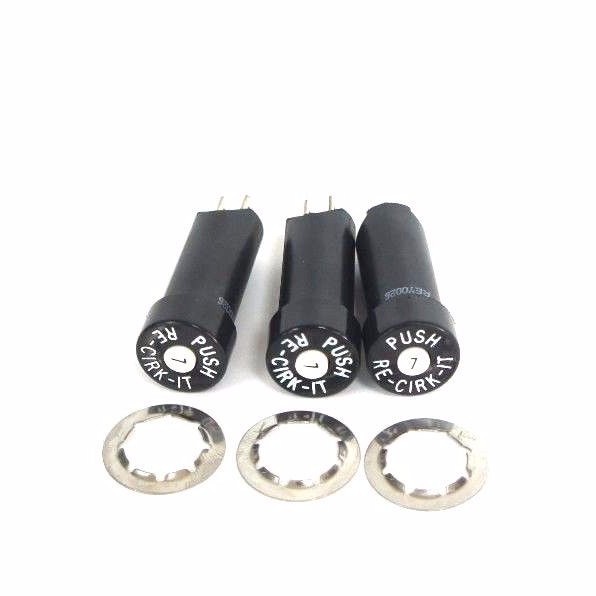 Used LOT OF 3 NEW EATON HEINEMANN KD1-7 CIRCUIT PROTECTORS, RE-CIRK-IT, 32VDC, 7A