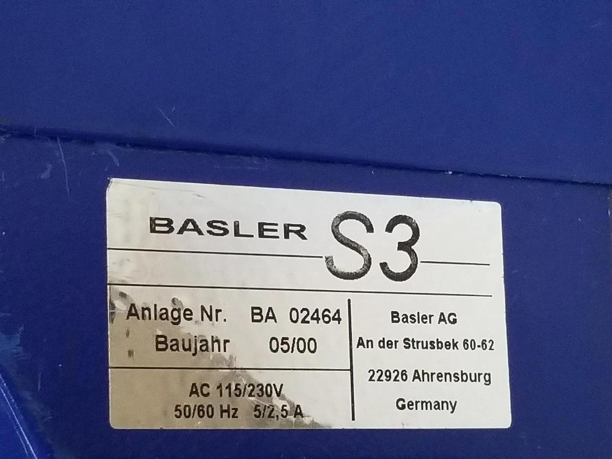 Used BASLER S3 BA-02464 DVD / CD INSPECTION DEVICE 115/230VAC, 50/60HZ, BA02464