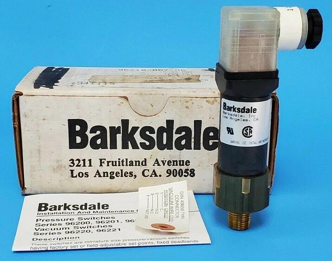 NIB BARKSDALE 96210-BB2-Q6 PRESSURE SWITCH 5A 80/130VAC 96210BB2Q6, 1000 PSI