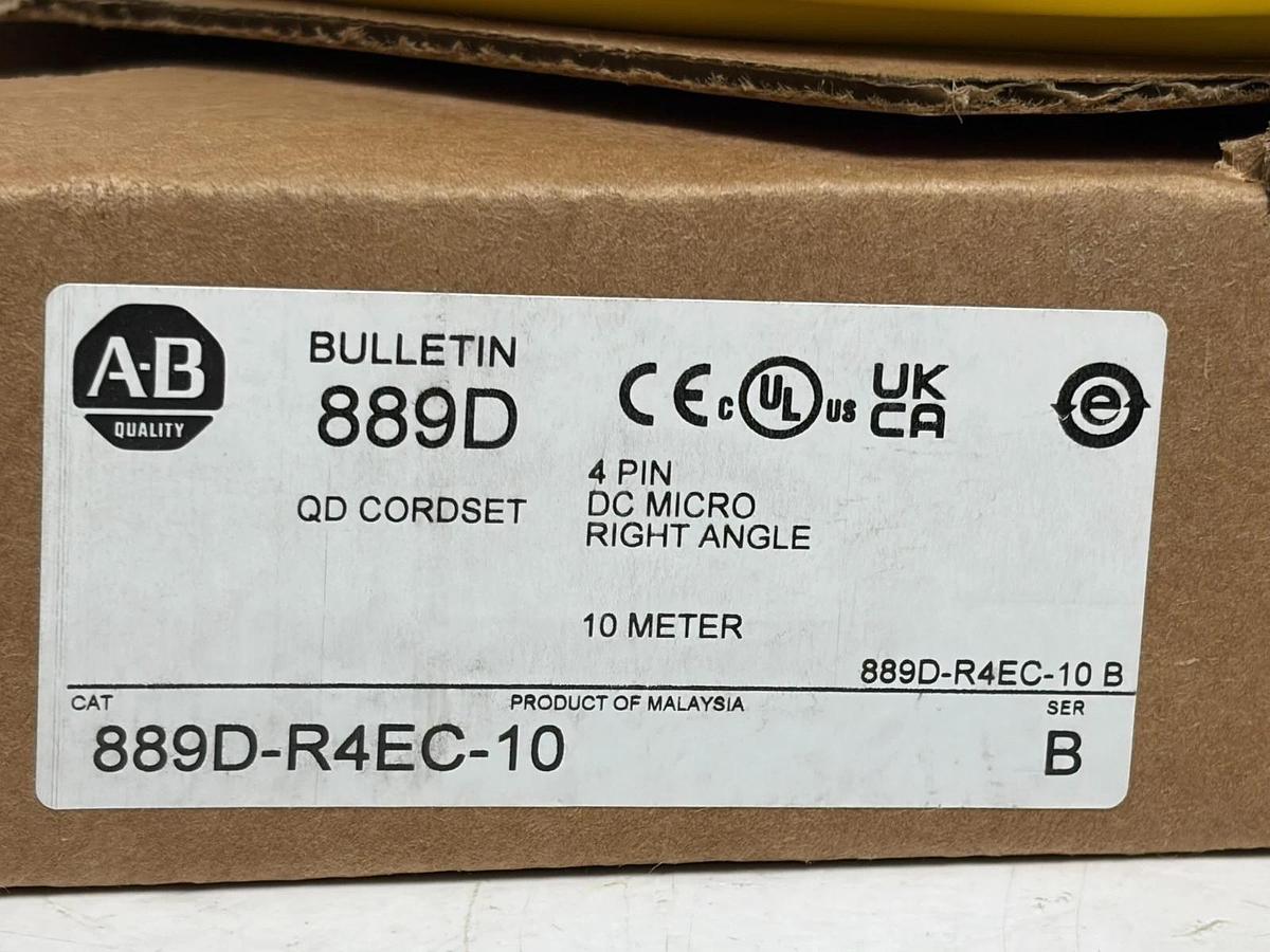 Allen-Bradley 889D-R4EC-10 Bulletin 889D 4-Pin DC Micro Right Angle Cordset 10m