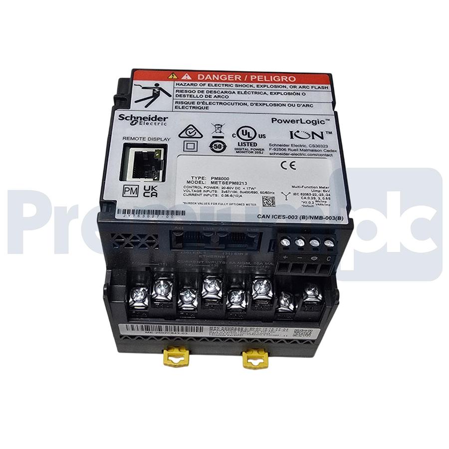 Used Schneider METSEPM8213 PowerLogic PM8000 Power Quality Meter w/METSEPM89RD96 NSNP