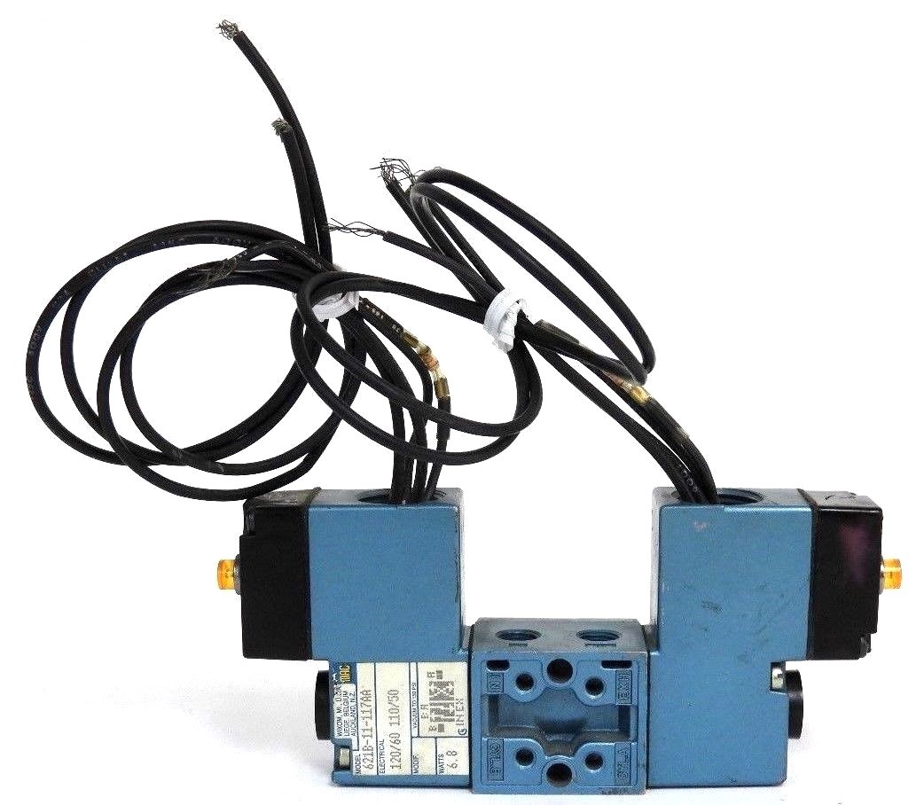 Used MAC 621B-11-117AA SOLENOID VALVE 110-120V, 50/60HZ, 6.8W, 621B11117AA