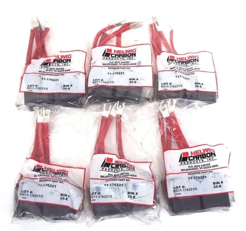 BOX OF 6 NEW HELWIG CARBON 11-176221 CARBON BRUSHES 11176221 (6 BAGS OF 4)