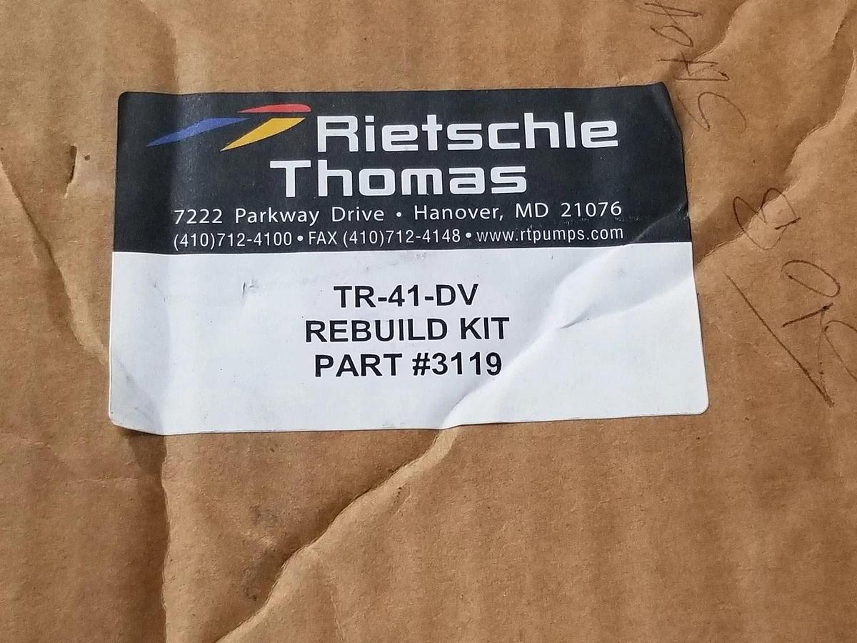 NEW RIETSCHLE THOMAS TR-41-DV PUMP REBUILD KIT #3119, TR 40/41 D/DV, 102105-7001