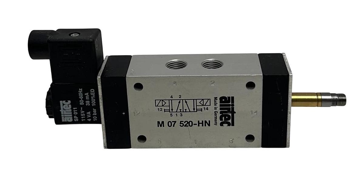 Used AIRTEC M 07 520-HN / M07520HN SERIES M-07 VALVE 5/2-WAY DOUBLE SOLENOID USNP *