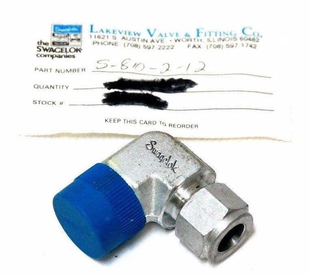 Used SWAGELOK S-810-2-12 CARBON STEEL MALE ELBOW TUBE FITTING 1/2" TUBE OD x 3/4" NPT