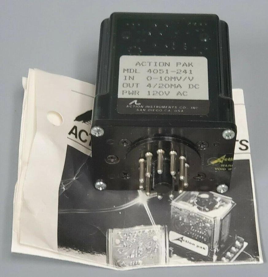 Used NIB ACTION INSTRUMENTS MDL: 4051-241 STRAIN GAUGE AMPLIFIER 0-10MV/V 4/20MA DC