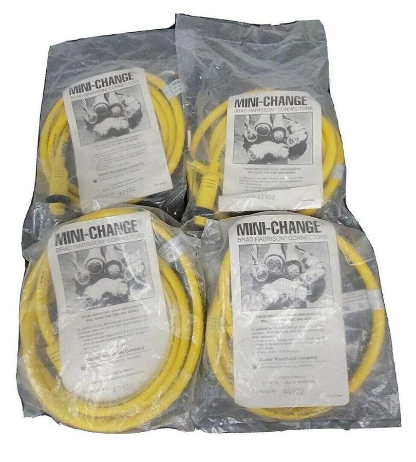 Used LOT OF 4 NEW BRAD HARRISON WOODHEAD 40902 MINI-CHANGE CORDSETS 600VOLT, 10AMPS