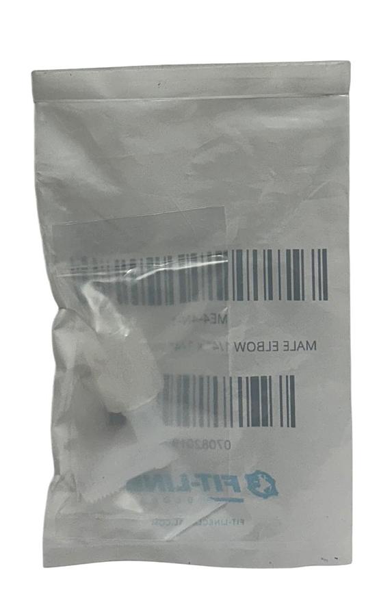 Used 3 FIT-LINE ME4-4N-1 / ME44N1 MALE ELBOWS 1/4'' x 1/4'' W/ PVDF NUT OEM NSMP