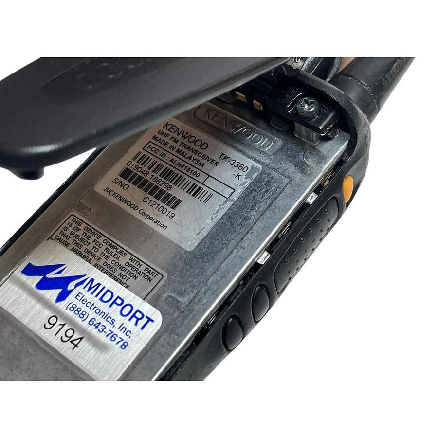 Used Kenwood TK-3360-K UHF Radio KSC-25LS Charger Midport MKNB35 Battery Set