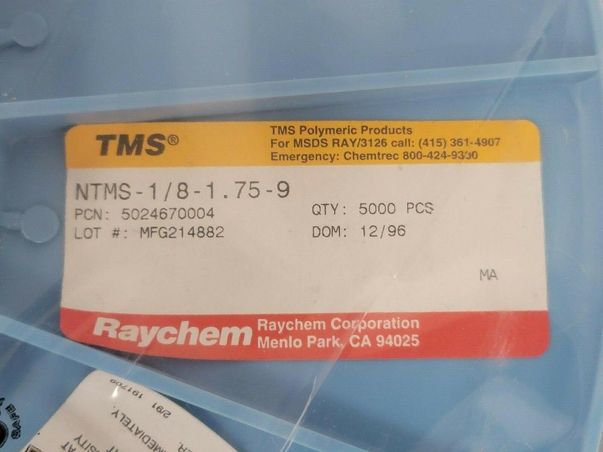 Used NEW ROLL OF 5000 RAYCHEM NTMS-1/8-1.75-9 SHRINKABLE MARKERS NTMS181759 WHITE