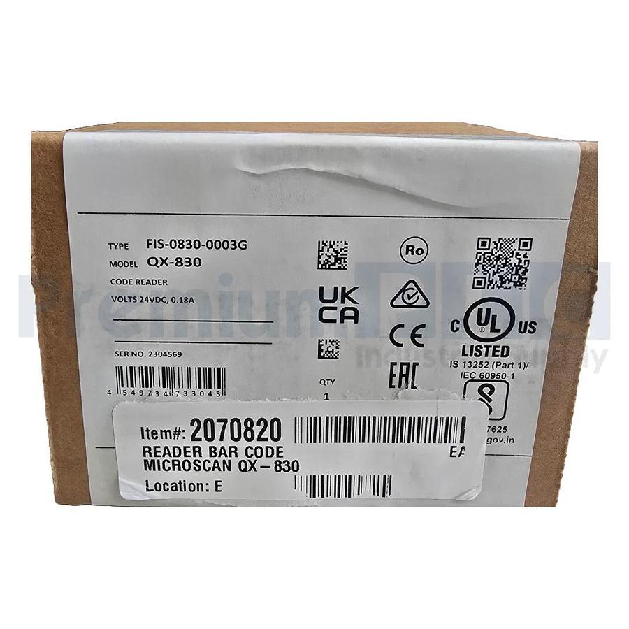 Used OMRON MICROSCAN FIS-0830-0003G / QX-830 FIXED BARCODE SCANNER READER 24VDC NSFS