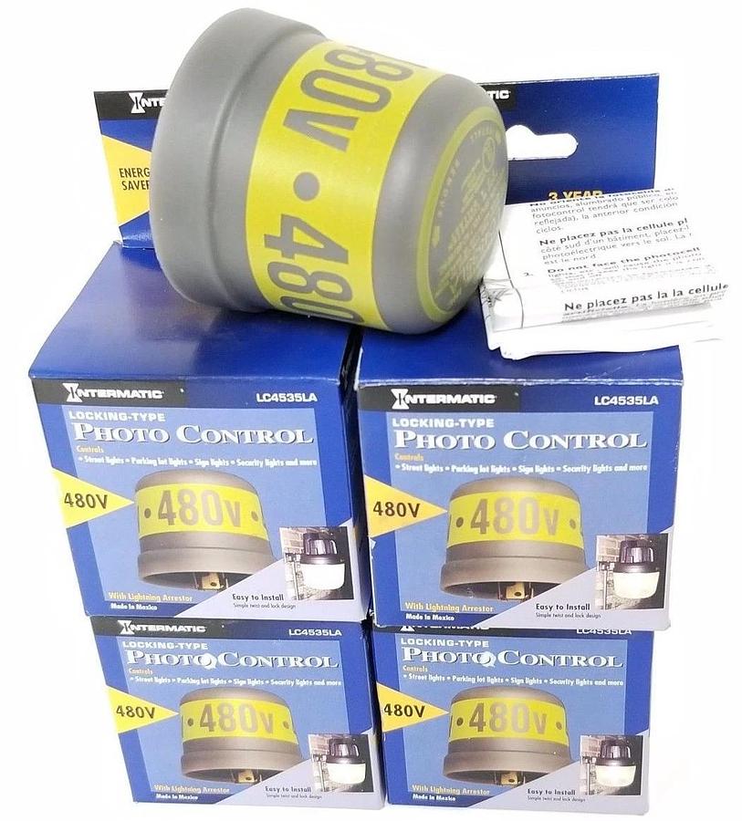 Used LOT OF 4 NIB INTERMATIC LC4535LA LOCKING-TYPE PHOTO CONTROL 480V