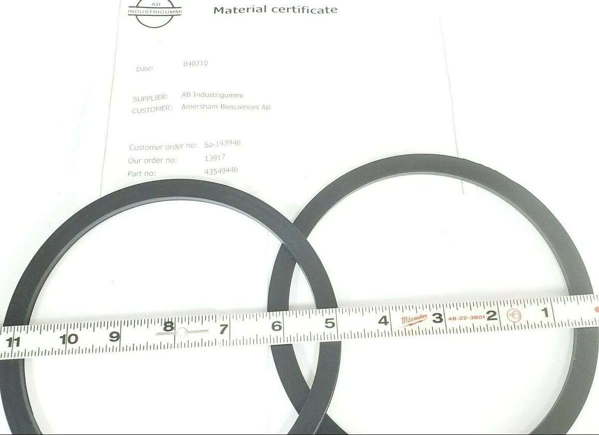 Used BAG OF 2 NEW AMERSHAM BIOSCIENCES 44-5494-46 FLAT GASKETS AIR TRAP OD 263mm