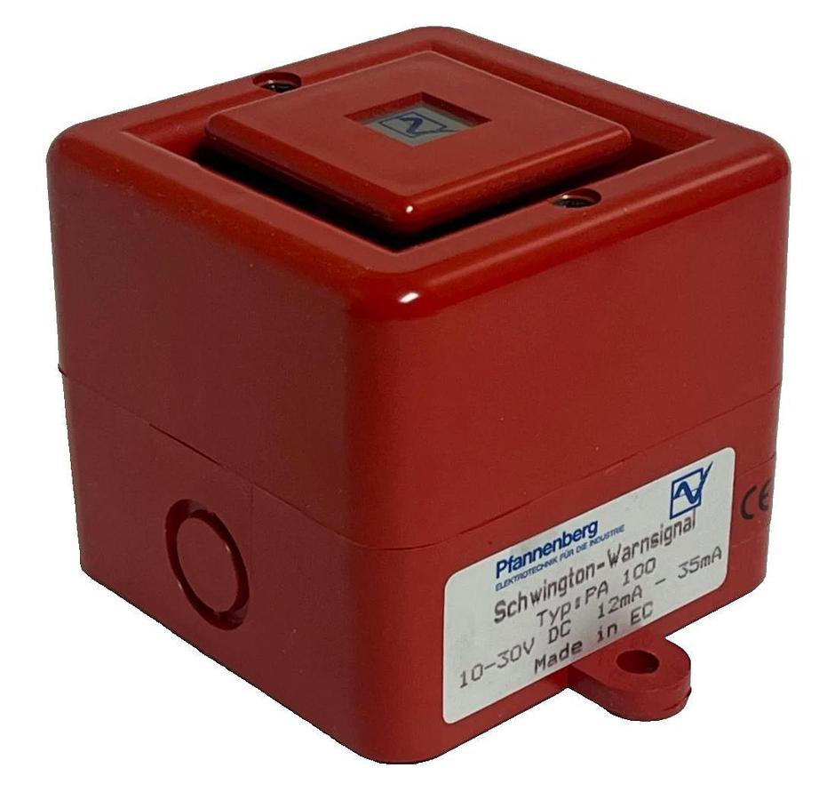 Pfannenberg PA-100 Schwington Electronic Sounder 10-30V DC - Gray/Red 100dB(A)