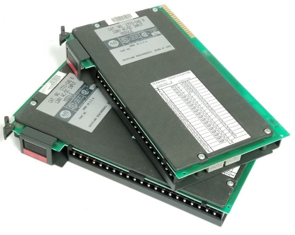 Used LOT OF 2 ALLEN BRADLEY 1771-IAD SER. B INPUT MODULES 1771IAD, SER. B