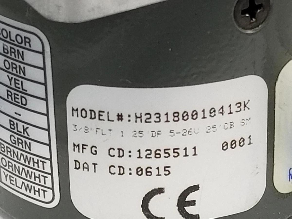 Used DYNAPAR DANAHER H23180010413K ENCODER 3/8 IN FLT 1.25 IN DP 5-26V 25FT.CB SM