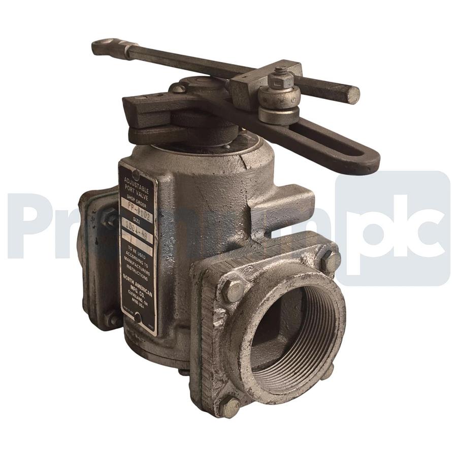Used NORTH AMERICAN MFG. CO. FP-9102 ADJUSTABLE PORT VALVE SIZE: 1004-4B N1004PB PV2A