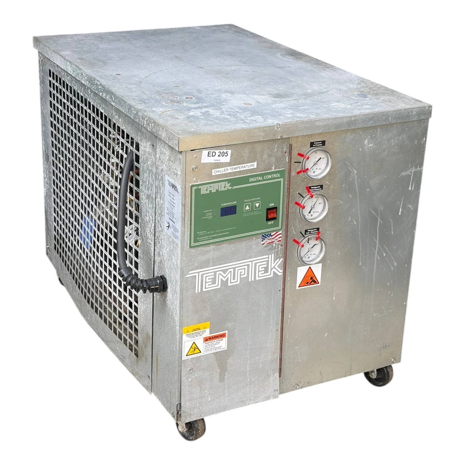Used TempTek CF-2W 2 Ton Water Cooled Portable Chiller 460V 3PH R410A